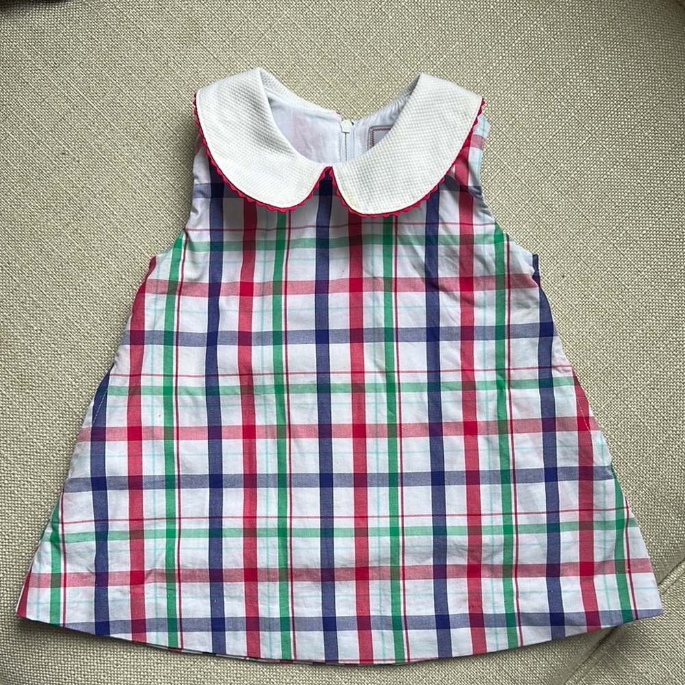 Classic Prep CPC Plaid Baby Dress with Peter Pan Collar